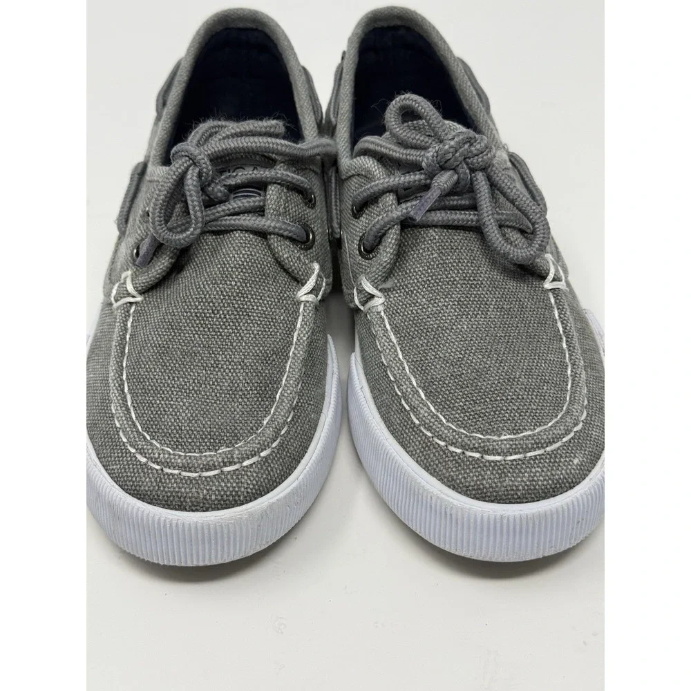 Nautica Spinnaker Kid's Boat Shoes Gray Canvas 2-Eye Size 13 - Picture 11 of 11